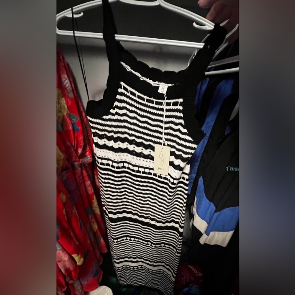 Joie Knit Black and White Striped Dress